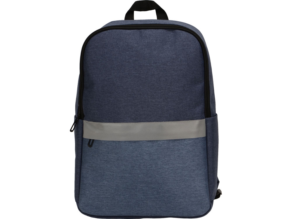 Рюкзак «Merit» со светоотражающей полосой, синий, полиэстер