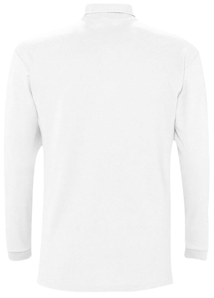Рубашка поло мужская с длинным рукавом Winter II 210 белая, белый, хлопок