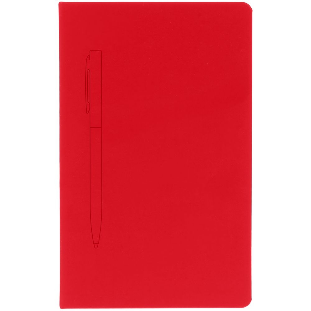 Ежедневник Magnet Shall с ручкой, красный, красный, искусственная кожа; покрытие софт-тач