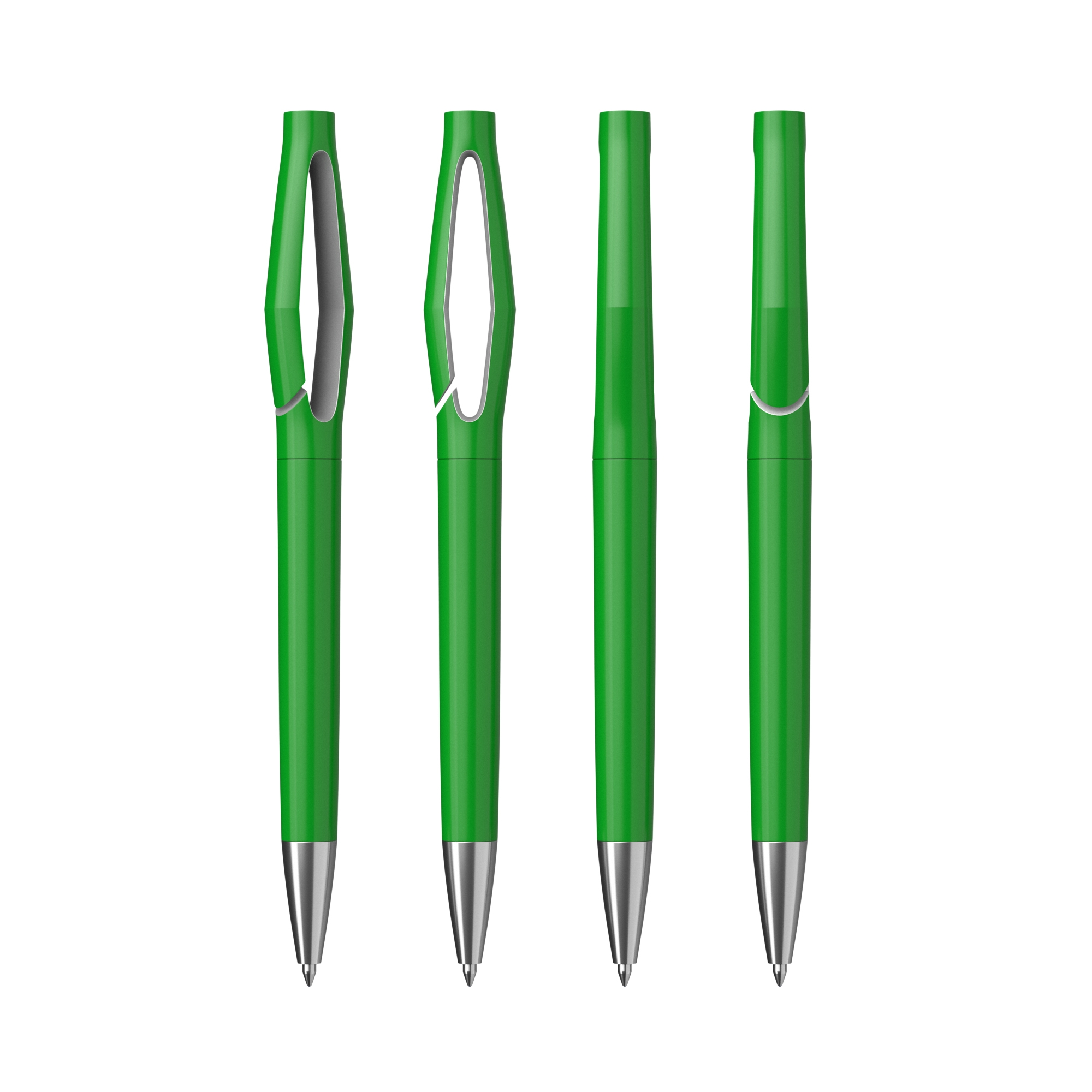 Ручка шариковая "Jack", оранжевый/серебро, зеленый, пластик
