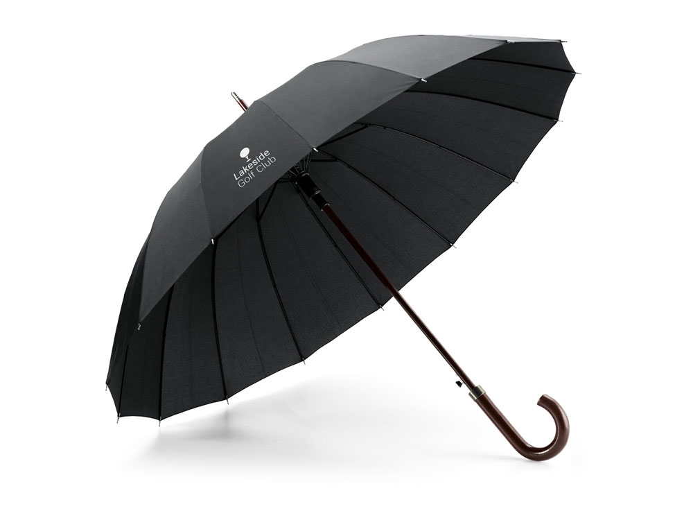 Зонт из 16 прутьев «HEDI», черный, полиэстер
