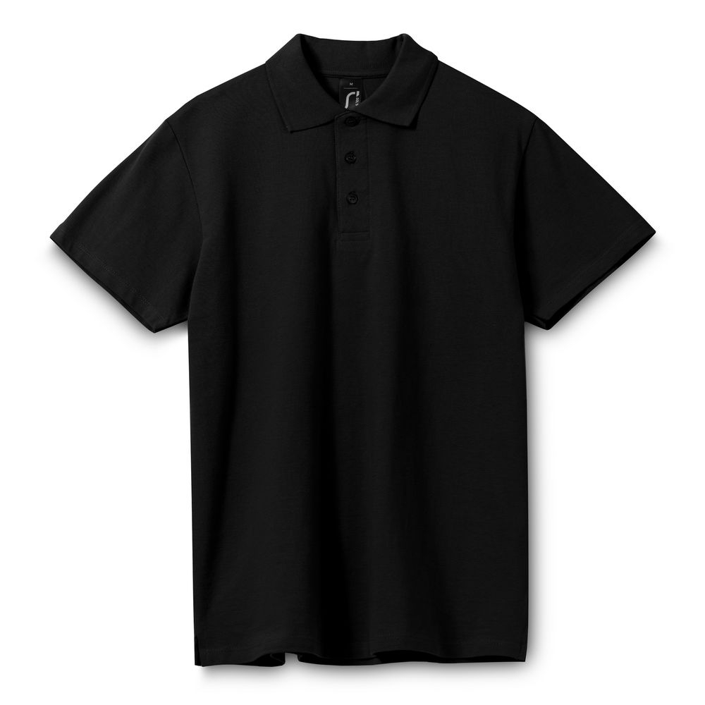 Рубашка поло мужская Spring 210, черная, черный, хлопок