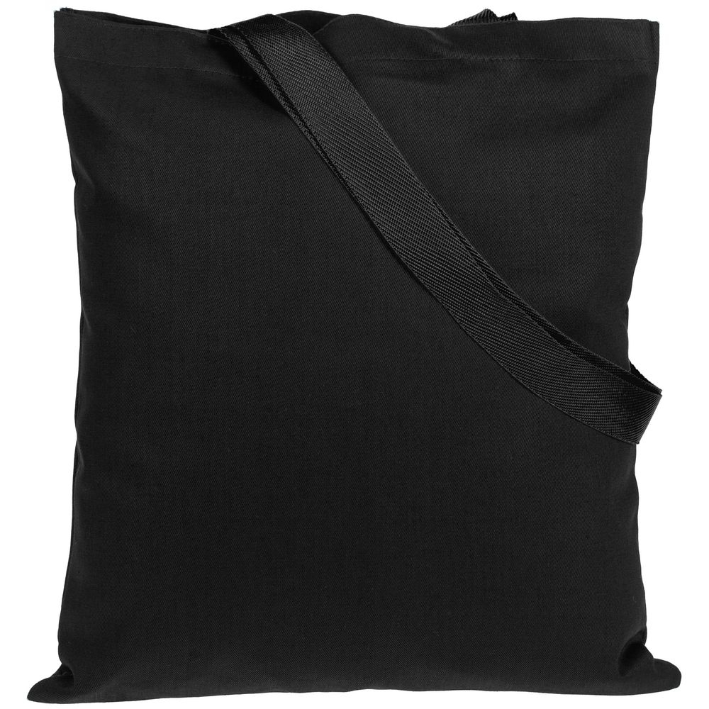 Холщовая сумка BrighTone, черная с черными ручками, черный, сумка - хлопок, 240 г/м²; ручки - полиэстер
