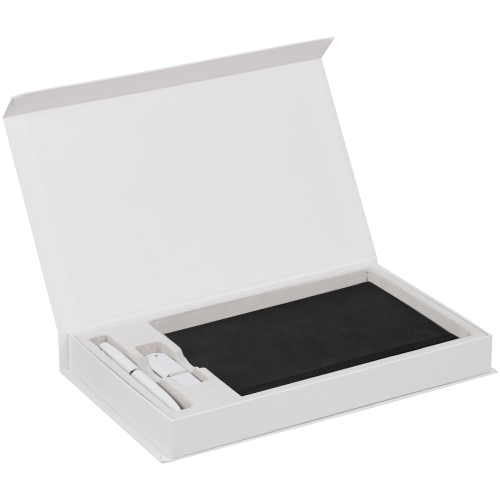Коробка Horizon Magnet с ложементом под ежедневник, флешку и ручку, белая, белый, картон