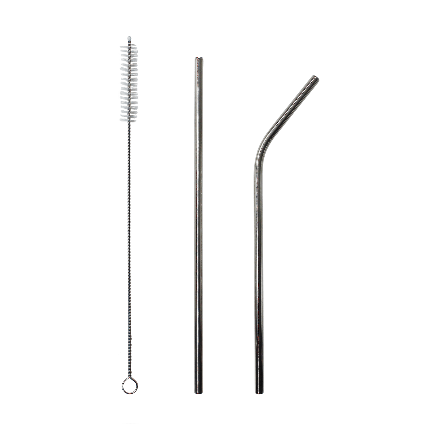Набор многоразовых трубочек Оnlycofer black (стальной), серый, металл