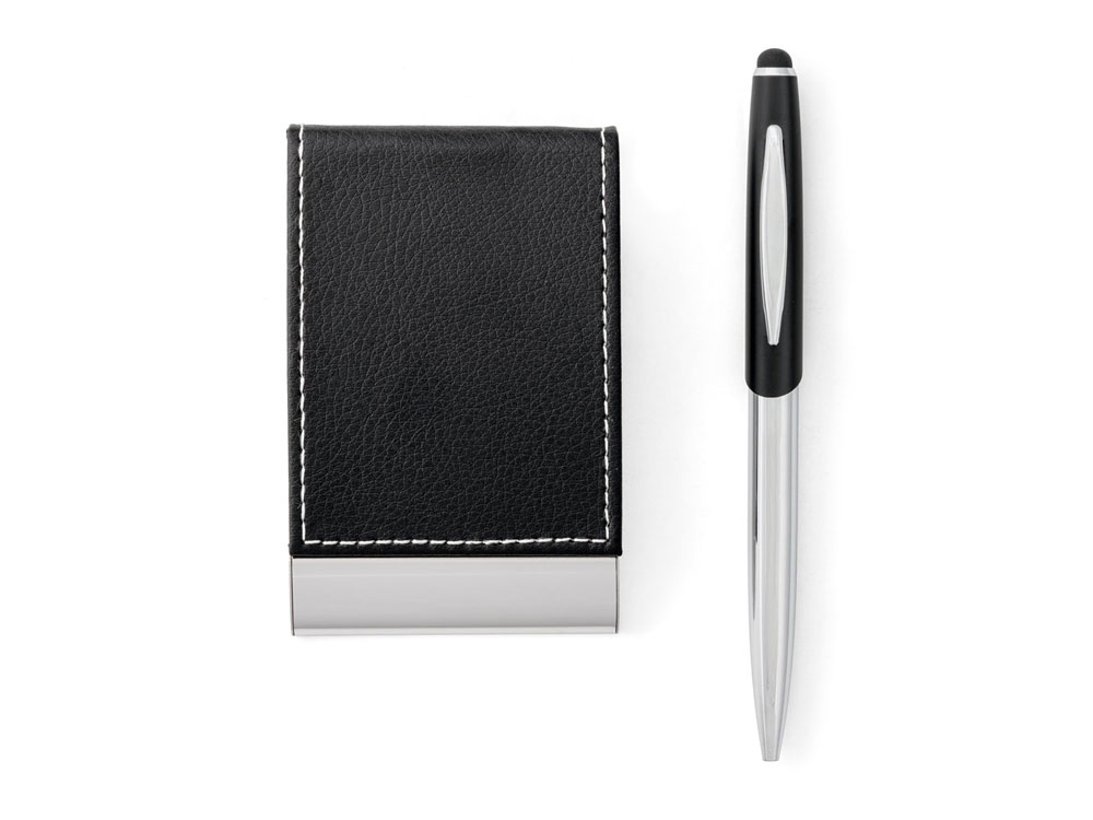 Набор ручка и держатель карты «MURPHY», черный, металл