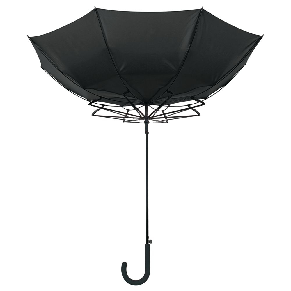 Зонт-трость Wind, черный, черный, пластик