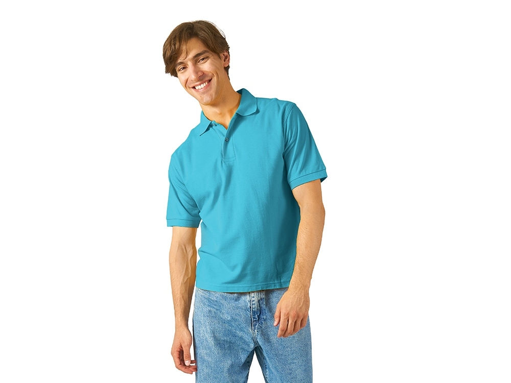 Рубашка поло «Boston 2.0» мужская, бирюзовый, хлопок