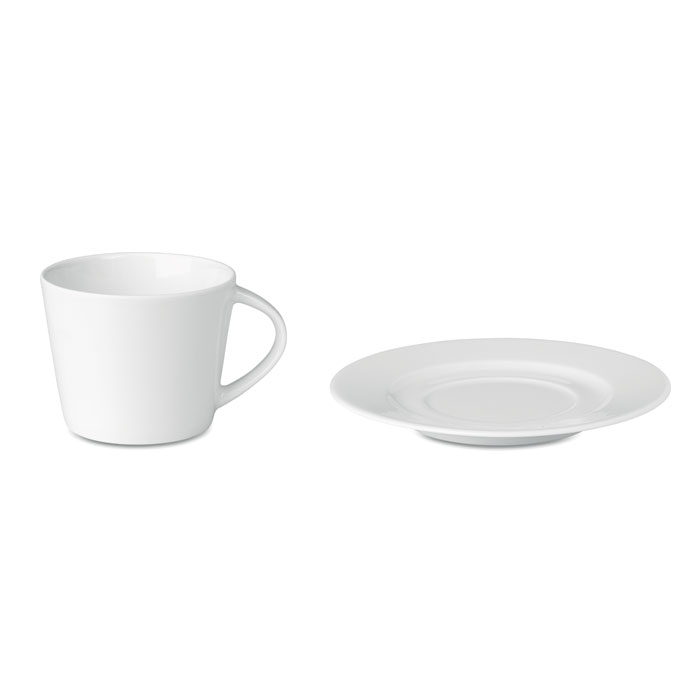 Капучино чашка и блюдце, белый, керамика