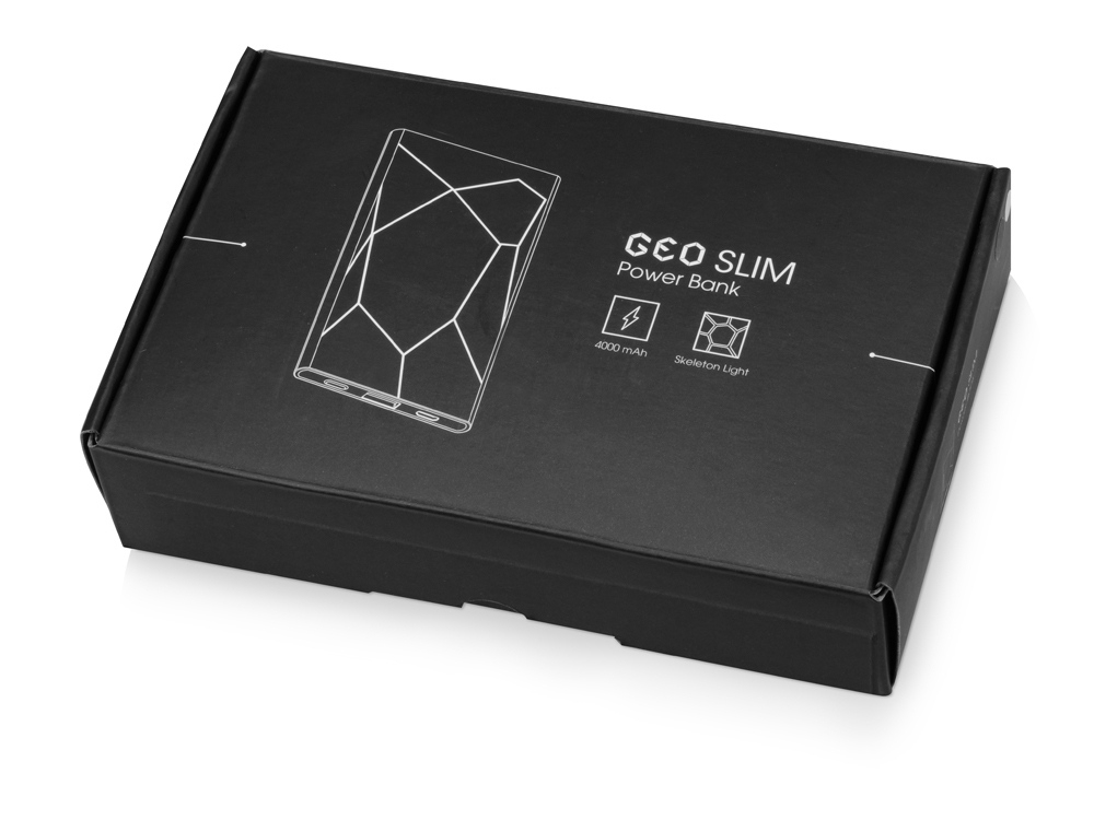 Внешний аккумулятор «Geo», 4000 mAh, серый, пластик