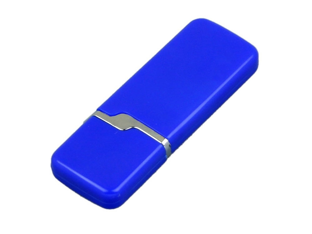 USB 2.0- флешка на 4 Гб с оригинальным колпачком, синий, пластик