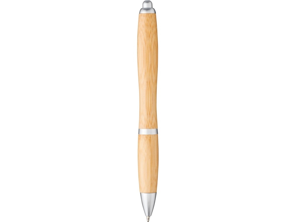Ручка шариковая «Nash» из бамбука, серебристый, пластик