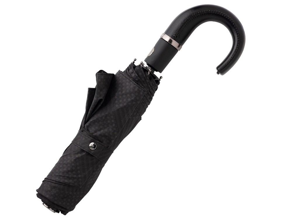 Складной зонт Horton Black, черный, полиэстер, пластик