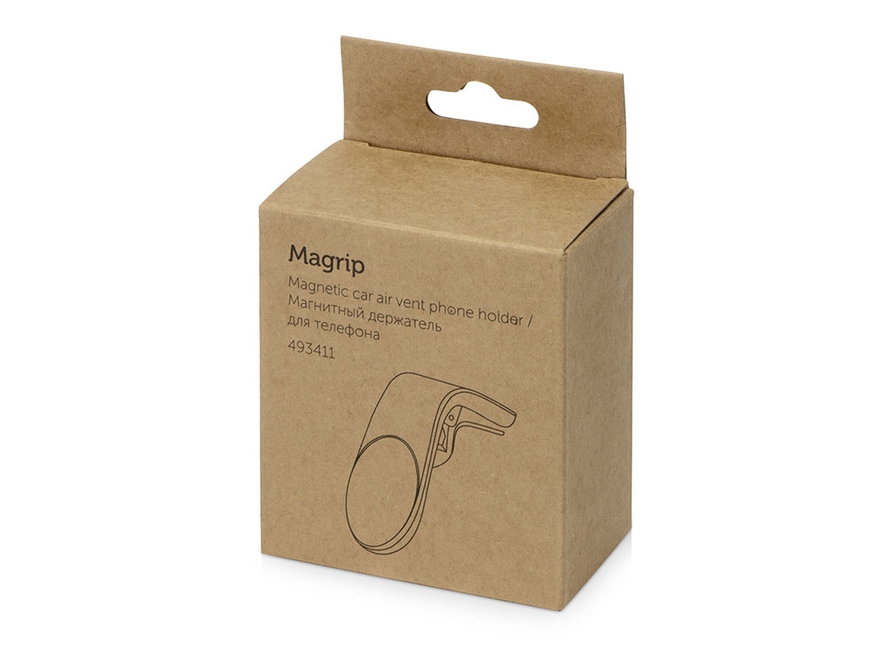 Магнитный держатель для телефона «Magrip», черный, серебристый, пластик, металл
