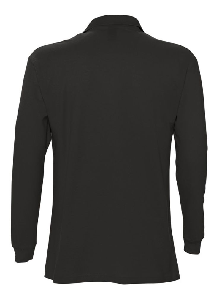 Рубашка поло мужская с длинным рукавом Star 170, черная, черный, хлопок