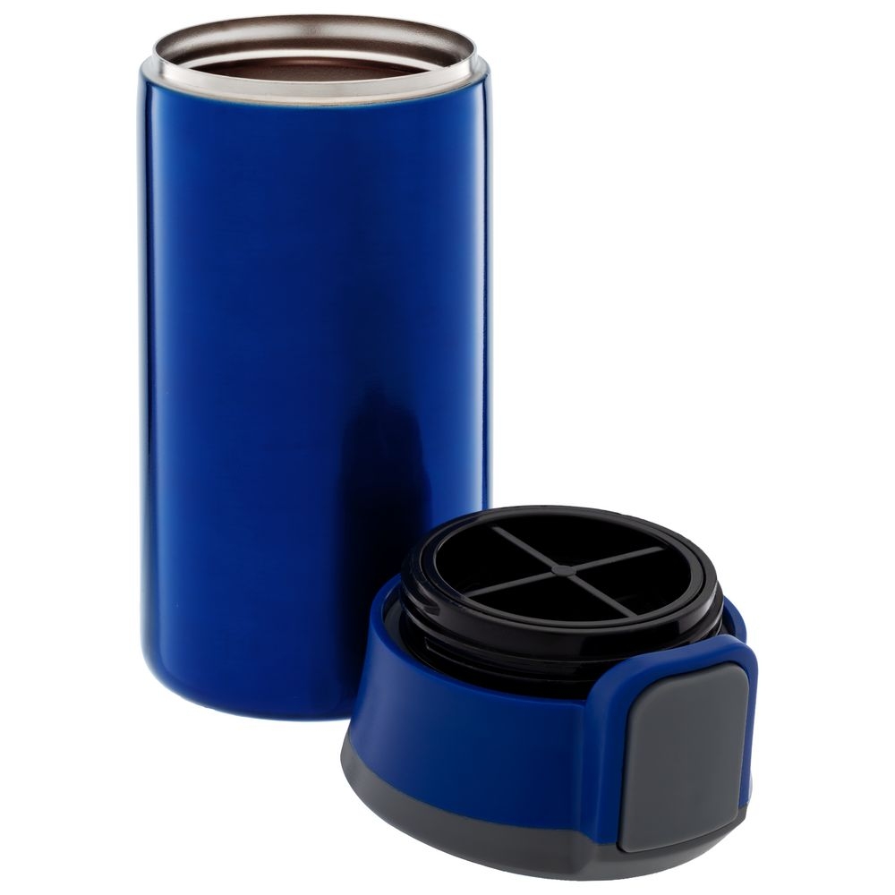 Термостакан Tralee, синий, синий, пластик; нержавеющая сталь