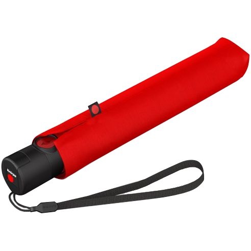 Складной зонт U.200, красный, красный, купол - эпонж, спицы - алюминий и фибергласс