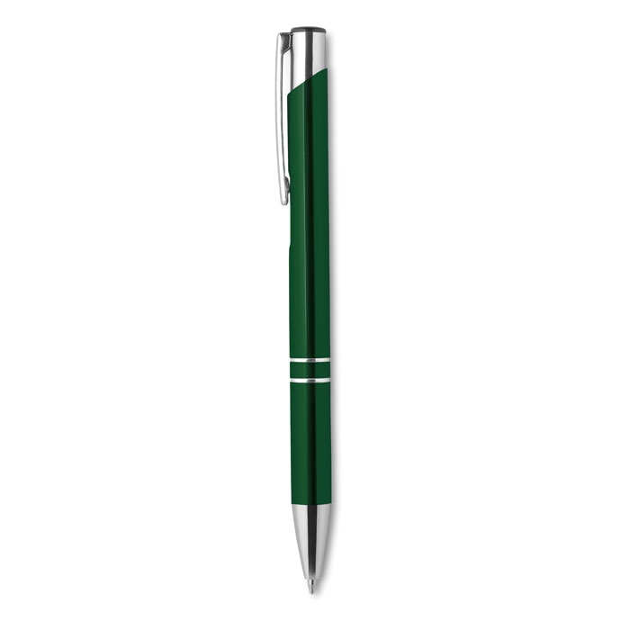 Ручка шариковая с черными черни, зеленый, алюминий
