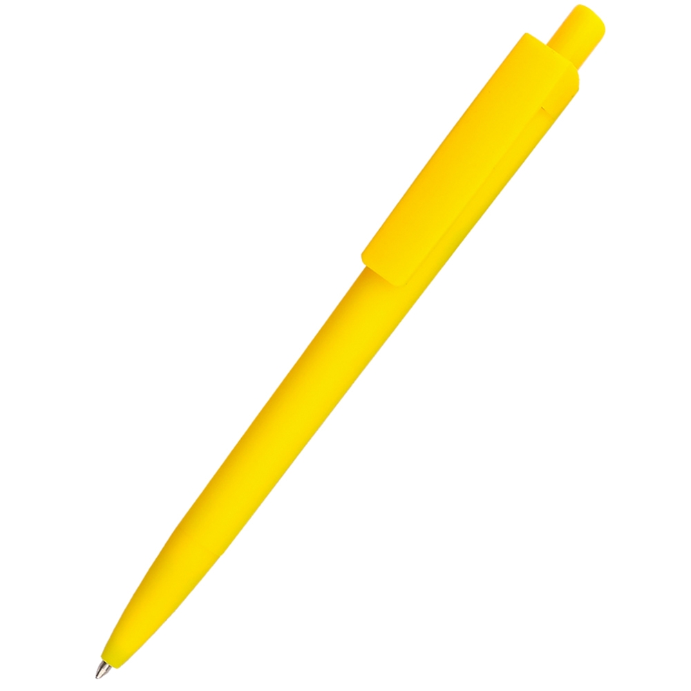 Ручка пластиковая Agata софт-тач, желтая, желтый
