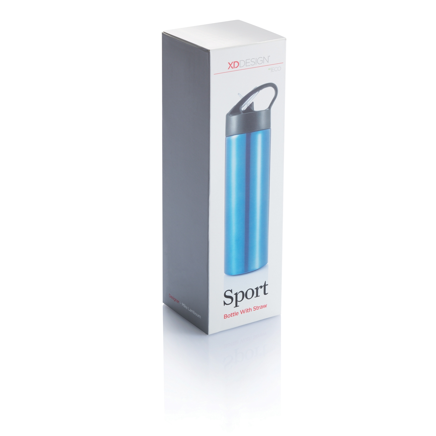 Спортивная бутылка для воды с трубочкой, 500 мл, синий, нержавеющая сталь; pp