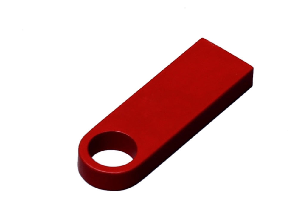 USB 2.0-флешка на 8 Гб с мини чипом и круглым отверстием, красный, металл