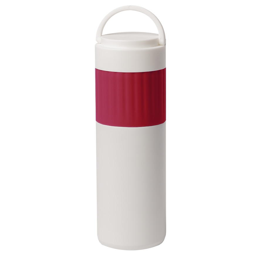 Термос TURBO, 500 мл; белый с красным, нержавеющая сталь, белый, красный, нержавеющая сталь, пластик, силикон