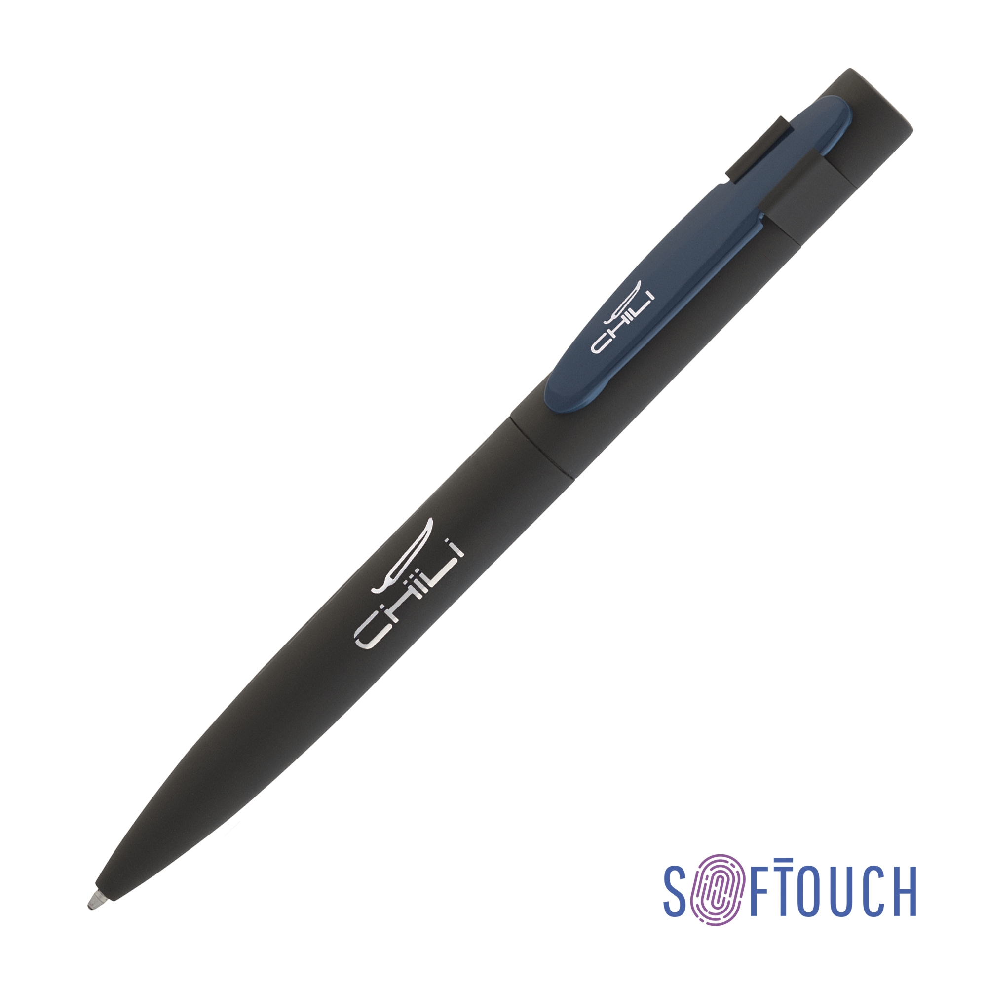 Ручка шариковая "Lip", покрытие soft touch, синий, металл/soft touch