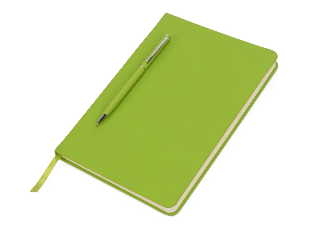 Блокнот А5 «Magnet» soft-touch с магнитным держателем для ручки, зеленый, пластик