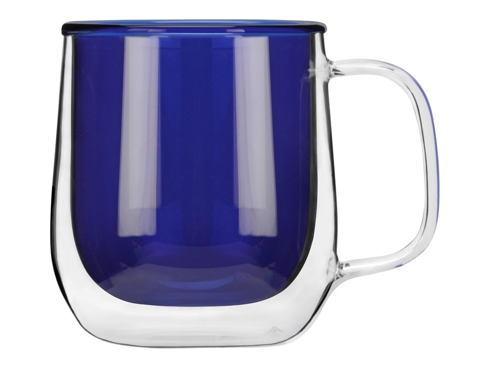 Кружка с двойными стенками «Ubud», синий, прозрачный, стекло