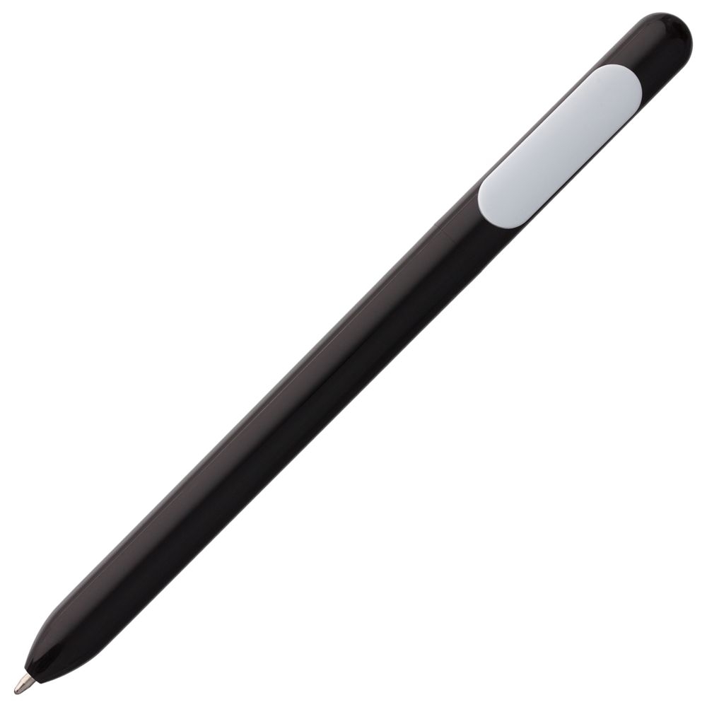 Ручка шариковая Swiper, черная с белым, черный, белый, пластик