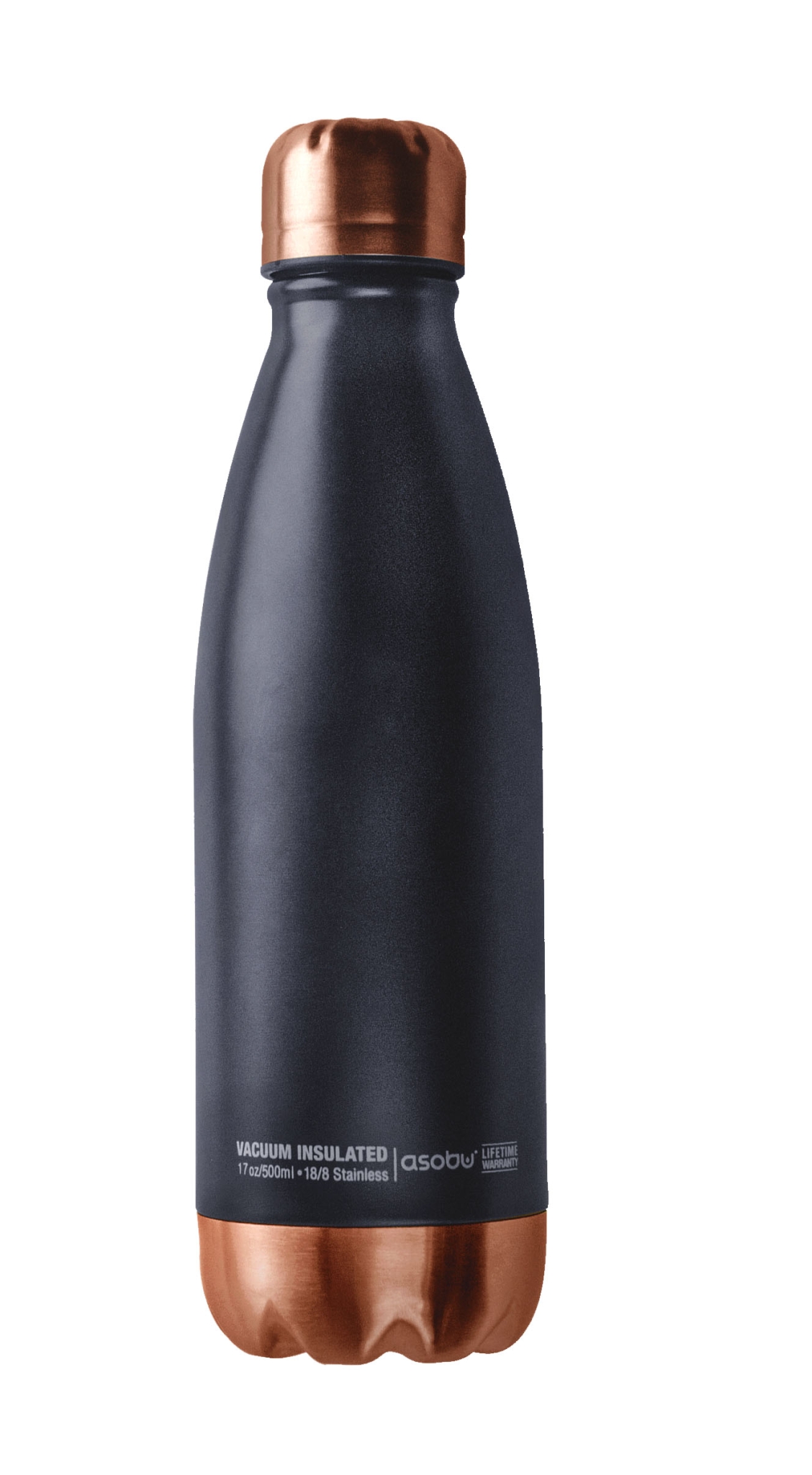 Термобутылка CENTRAL PARK, 510 мл, черная/медь, медный, #000000, нержавеющая сталь 18/8