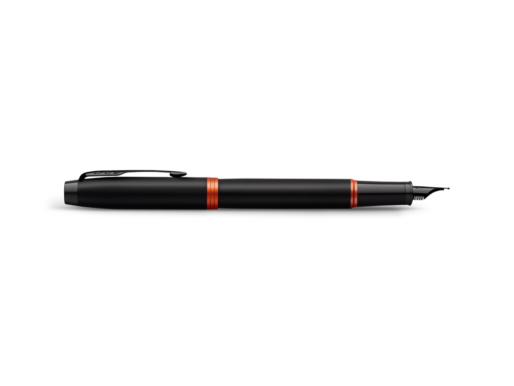 Ручка перьевая Parker «IM Vibrant Rings Flame Orange», черный, оранжевый, металл
