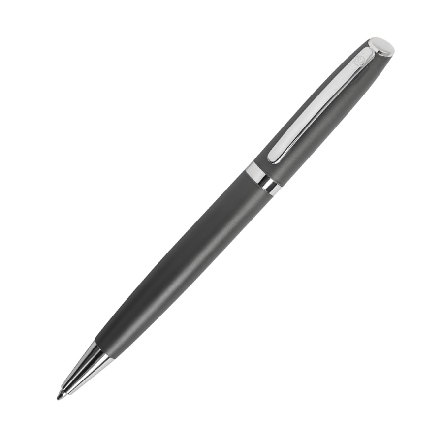 PEACHY, ручка шариковая, темно-серый/хром, алюминий, пластик, серый, алюминий, пластик
