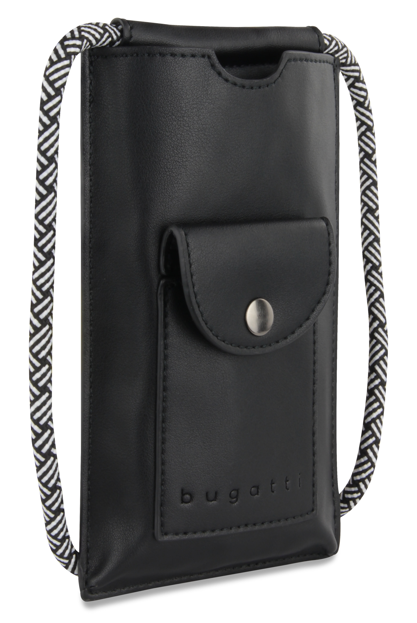 Сумка-чехол для мобильного телефона BUGATTI Almata, чёрная, полиуретан, 11x2x18 см, черный