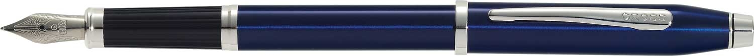 Перьевая ручка Cross Century II Blue lacquer, синий лак с отделкой родием, перо М, синий, латунь, нержавеющая сталь