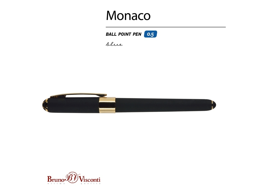 Ручка пластиковая шариковая «Monaco», черный, пластик, silk-touch
