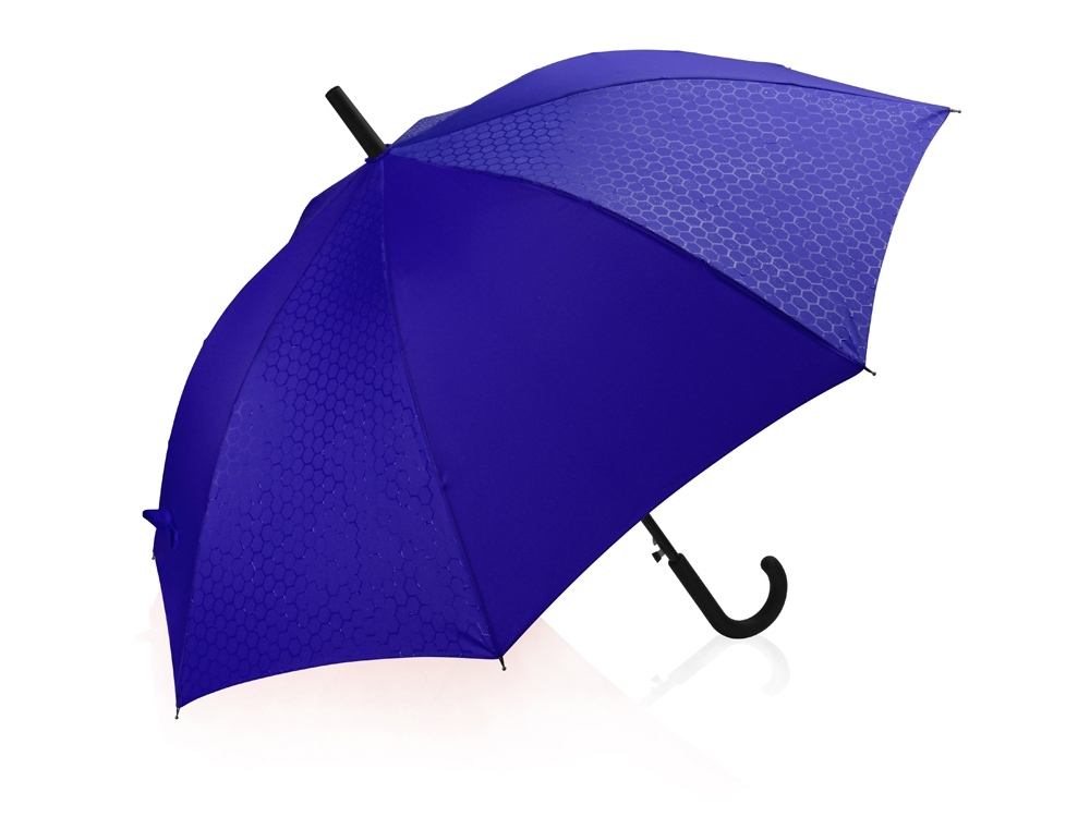 Зонт-трость полуавтомат «Wetty» с проявляющимся рисунком, синий, полиэстер, soft touch