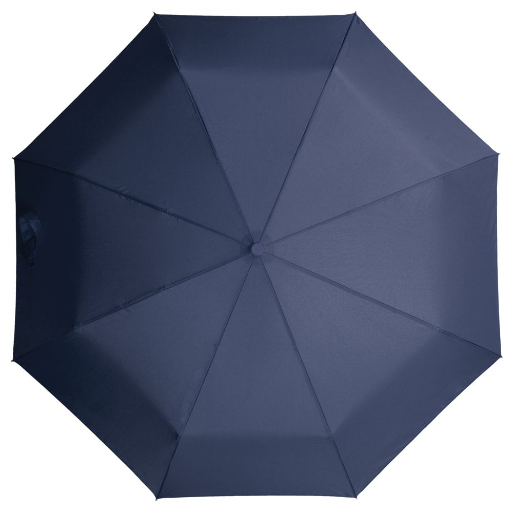Зонт складной Light, темно-синий, синий, купол - эпонж, 190t; каркас - алюминий, стеклопластик; ручка - пластик