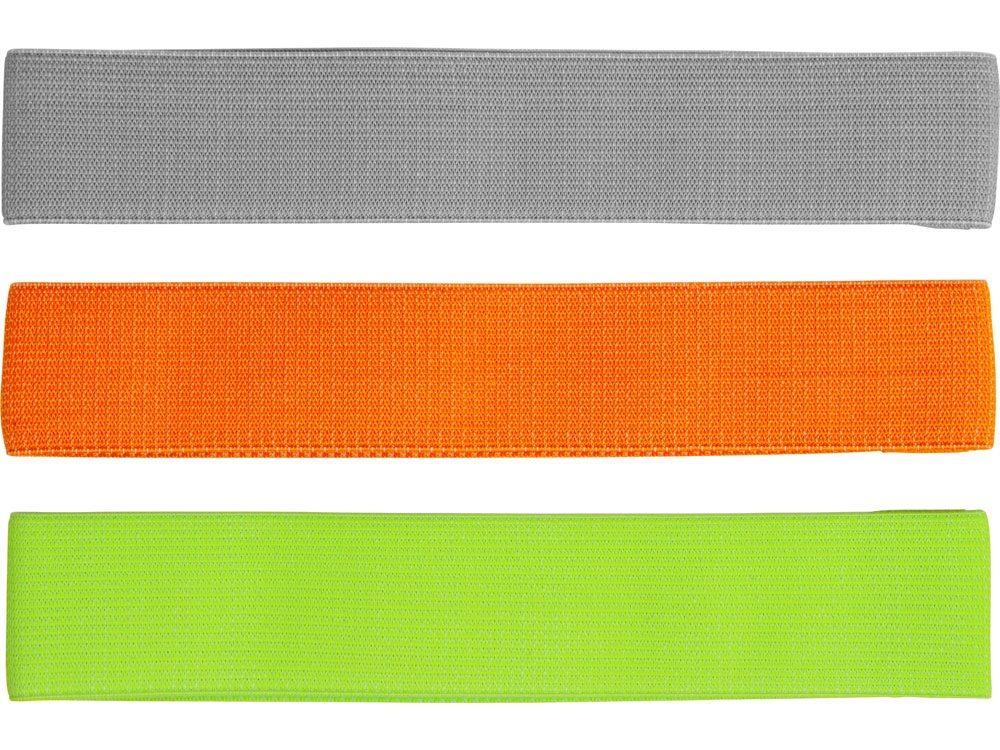 Набор тканевых фитнес-резинок «Fit», зеленый, серый, оранжевый, полиэстер