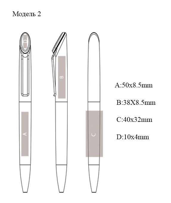Ручки с полимерной наклейкой, пластиковые, пластик