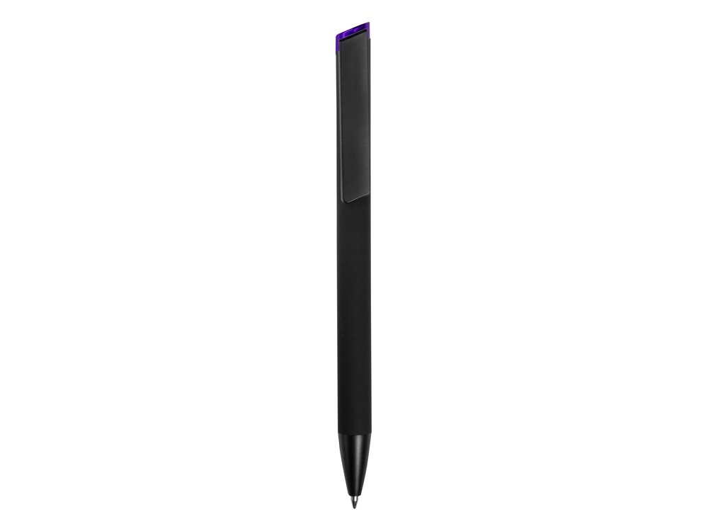 Ручка металлическая шариковая «Taper Metal» soft-touch, черный, фиолетовый