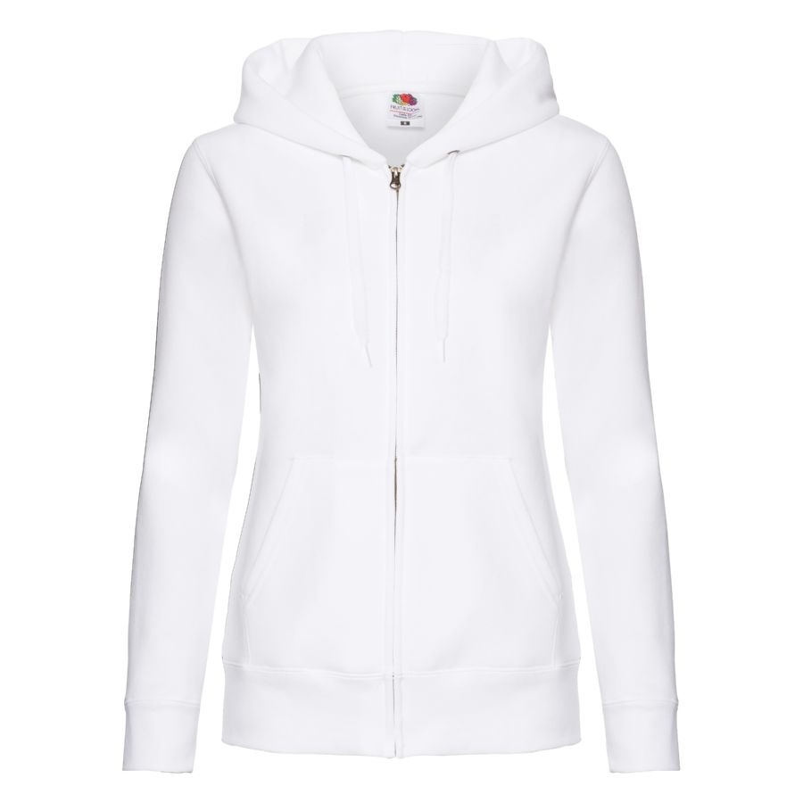 Толстовка "Lady-Fit Hooded Sweat Jacket", белый_L, 75% х/б, 25% п/э, 280 г/м2, белый
