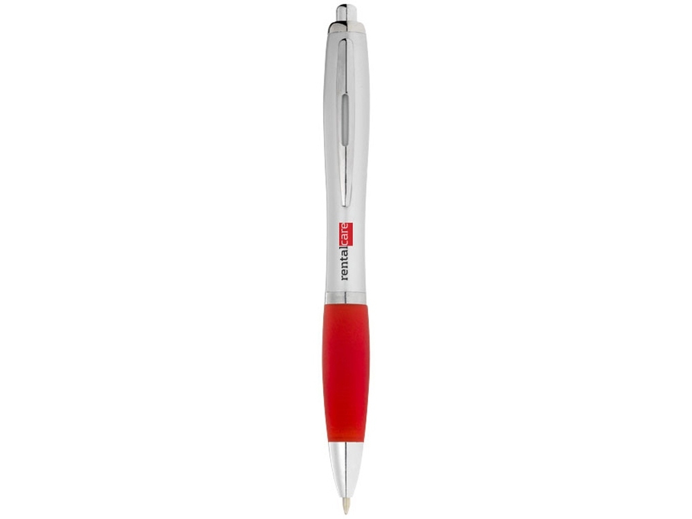 Ручка пластиковая шариковая «Nash», красный, серебристый, пластик