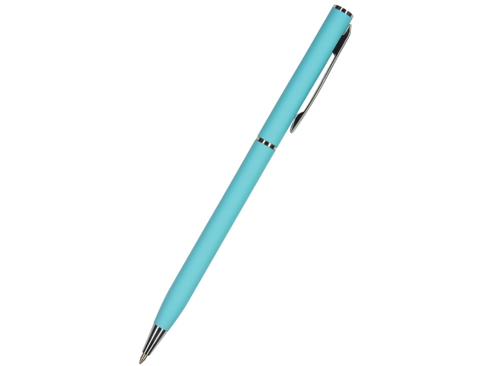Ручка металлическая шариковая «Palermo», софт-тач, бирюзовый, серебристый, soft touch
