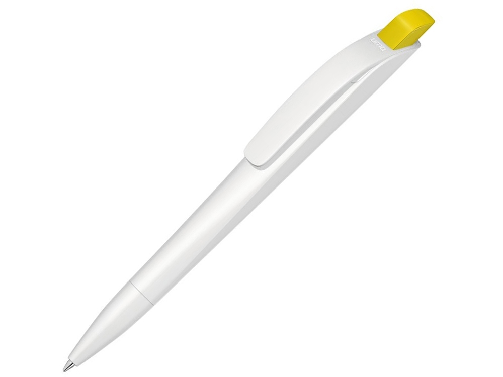 Ручка шариковая пластиковая «Stream», белый, желтый, пластик
