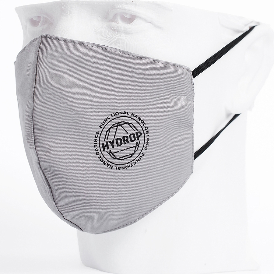 Бесклапанная фильтрующая маска RESPIRATOR 800 HYDROP серая с логотипом в фирменном пакете, серый, фильтрующее волокно