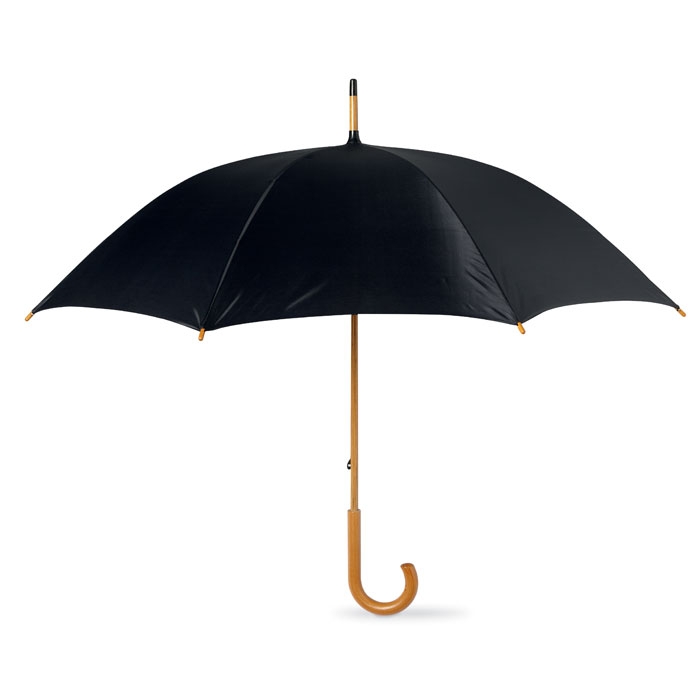 Зонт-трость, черный, полиэстер