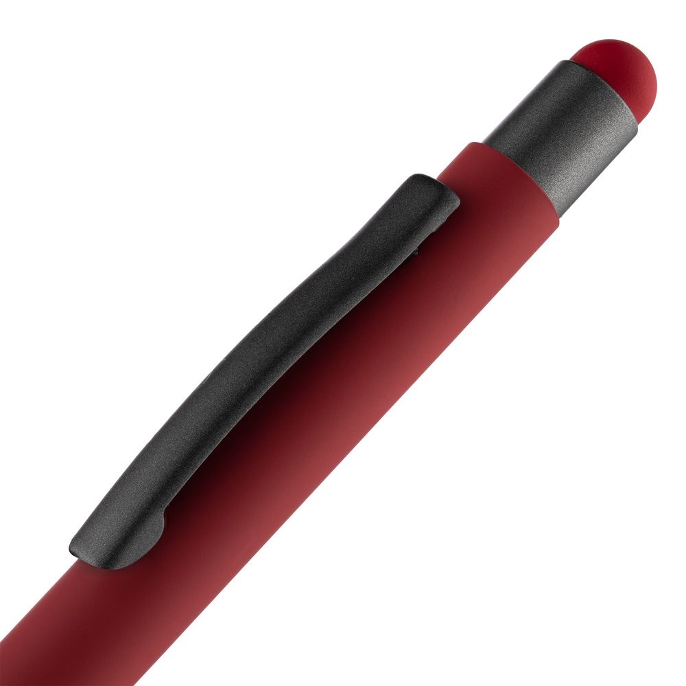 Ручка шариковая Digit Soft Touch со стилусом, красная, красный