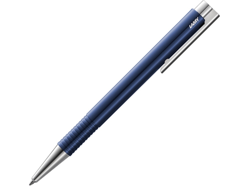 Ручка пластиковая шариковая «logo M+», синий, пластик, металл