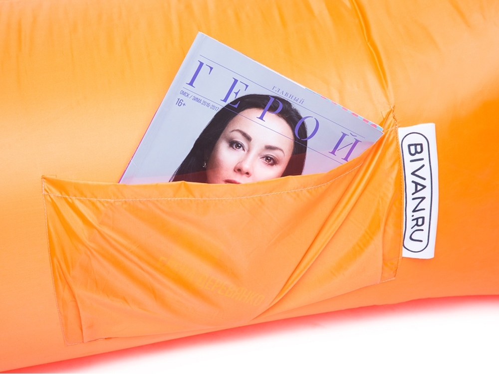 Надувной диван «Биван 2.0», оранжевый, полиэстер